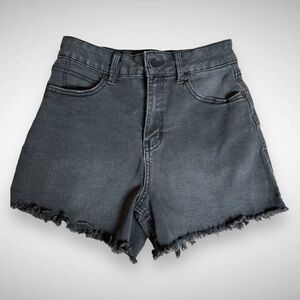 Sincerely Jules Womens Black Denim Cut Off High Waisted Shorts Size 1/25